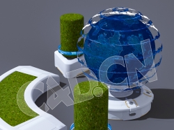 C4D智慧城市未来城市数字地球模型