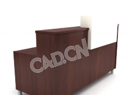 前台接待台吧台办公家具C4D模型