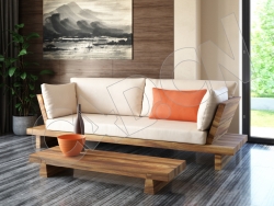 C4D客厅实木布艺沙发模型 sofa 3d model