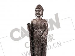 纯铜释迦牟尼佛像摆件铜阿难迦叶尊者铜像C4D模型下载