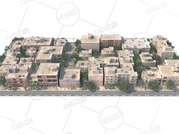 荒漠城市建筑群building c4d model