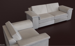 C4D沙发模型 3D model of sofa