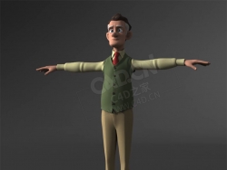 C4D国外老头老人老年人老师教师教授卡通人物模型 albert ai