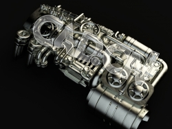 C4D科幻飞行器机械零件模型 Spaceship Kit Mechanical parts-11