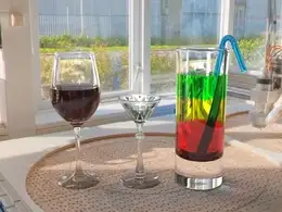 C4D玻璃酒杯与实景合成工程文件 Glasses