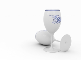 青花瓷高脚杯