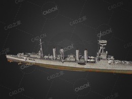 美国海军菲尼克斯号巡洋舰布鲁克林级轻巡洋舰5号舰C4D模型下载Phoenix 3d model