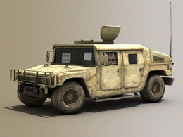 军用悍马装甲车C4D模型 military hummer