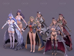 性感动漫女孩卡通人物C4D模型Airen