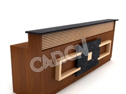 迎宾收银柜台办公家具C4D模型