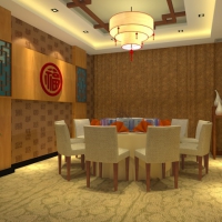 中式酒店包间C4D模型 Hotel rooms 3D model