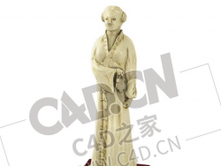 古装美女雕塑陶俑人物丫鬟工艺品摆件古董装饰品C4D模型下载