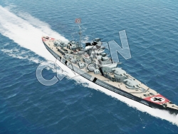 C4D海军舰艇军舰舰船-俾斯麦号战列舰模型 Bismarck battleship 3d Model