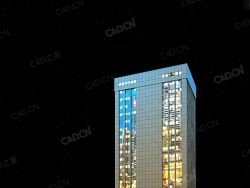 夜间摩天大楼办公楼写字楼C4D模型 Archmodels Vol.103_Night Skyscrapers - model-25