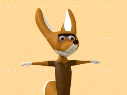 卡通狐狸先生角色C4D模型 Fox 3d model