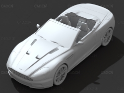 阿斯顿·马丁敞篷跑车C4D模型(白模)aston martin