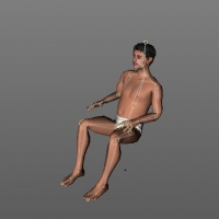 C4D裸体男人绑定模型（坐下动作） man01 nude V8.5 mot 15