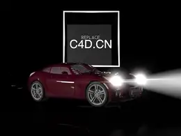 C4D标志动画 C4D LOGO动画 汽车冲出玻璃框创意LOGO动画工程文件