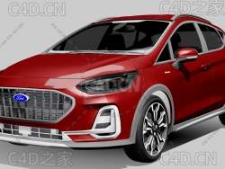 福特嘉年华五门轿车2022款C4D汽车模型下载