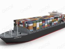 载满集装箱的大型货轮C4D模型 freighter 3D model