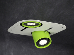 室内灯具模型：可调节内嵌式双筒射灯