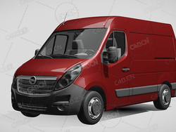 欧宝movano封闭车厢面包车货车2016款C4D汽车模型下载