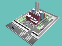 MG卡通石油工厂C4D场景模型 Cartoon oil factory
