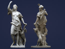 卢浮宫戴安娜雕像C4D模型 diane-iii-louvre-museum-low-definition