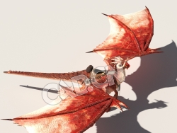 C4D变异魔龙翼龙坐骑模型（包含骨骼绑定未包含动画) WyvernA 3D Model