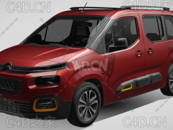 雪铁龙面包车家用汽车2021款C4D汽车模型下载
