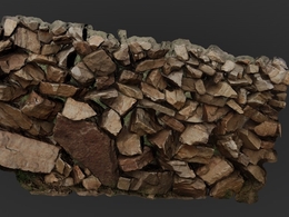 石墙C4D模型 Scanned Nature Stone Wall