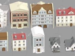 9个低面房屋建筑模型Buildings Pack