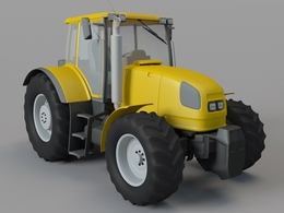 拖拉机C4D模型 Tractor 3d model