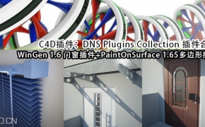 C4D插件：DNS Plugins Collection 插件合集 WinGen+PaintOnSurface