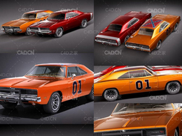 道奇复古汽车 Charger 1969 RT汽车模型