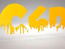 C4D折叠文字动画 纸条文字动画工程文件 text Folding
