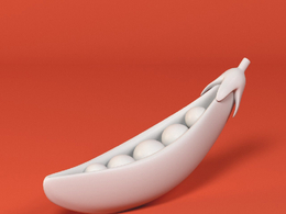 低面卡通豌豆荚图标模型pea pod