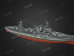 美国海军怀俄明号战列舰怀俄明级战列舰C4D模型下载Wyoming 3d model