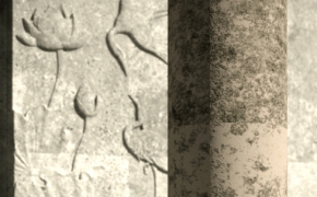 风化的石柱石墙C4D模型 Pillars of stone wall 3 d model