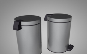 家用翻盖垃圾筒C4D模型 Trash can 3D model