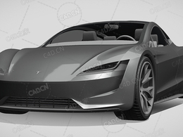 特斯拉跑车2020款C4D汽车模型下载