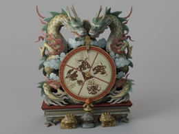 双龙盘踞立体造型C4D模型 Dragon Roulette