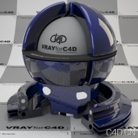 vray for c4d材质：Carpaint with flakes blue 001