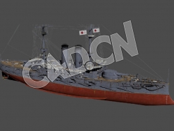 C4D海军舰艇军舰舰船-日本三笠号战列舰模型 Mikasa 1905 3d Model