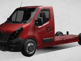 雷诺Master板车卡车货车运输车辆汽车2014款C4D汽车模型下载