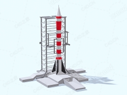 低面多边形火箭发射塔架平台 Rocket Platform