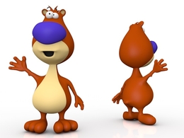 可爱的棕色小熊C4D模型 Funny Bear 3d model