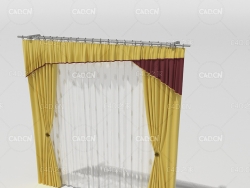 C4D室内纱窗窗帘模型 Curtain 3D Model-36