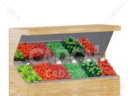 C4D商场超市蔬菜货架模型下载market shelf vegetables