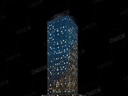 夜间摩天大楼办公楼写字楼C4D模型 Archmodels Vol.103_Night Skyscrapers - model-74